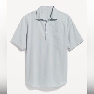 Old Navy Men’s Everyday Built-In Flex Henley Oxford Shirt